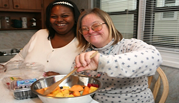Women home cooking